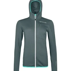 Damen Fleece Light Grid Hoodie Jacke